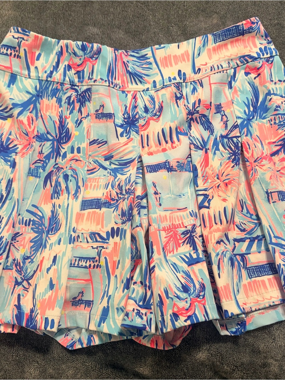 Lilly Pulitzer Tropical Print Pleated Skort - Blue & Pink